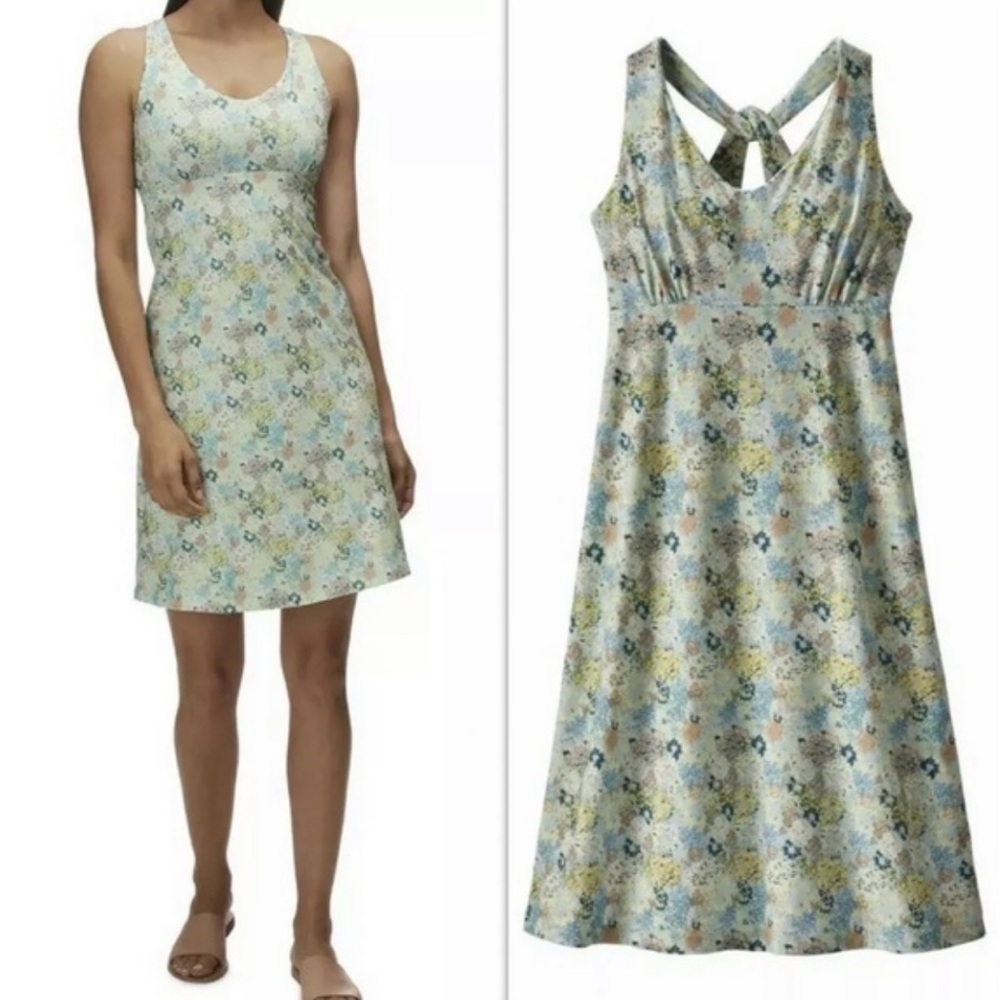 Patagonia Floral A-Line Tank Dress in Blue, Green, Cream